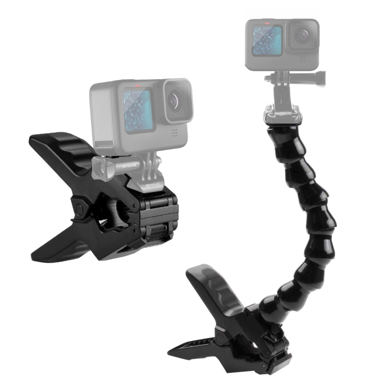 PULUZ Action Sports Cameras Jaws Flex Clamp Mount for GoPro, Insta360, DJI and Other Action Cameras, Jaws Mount(AE)