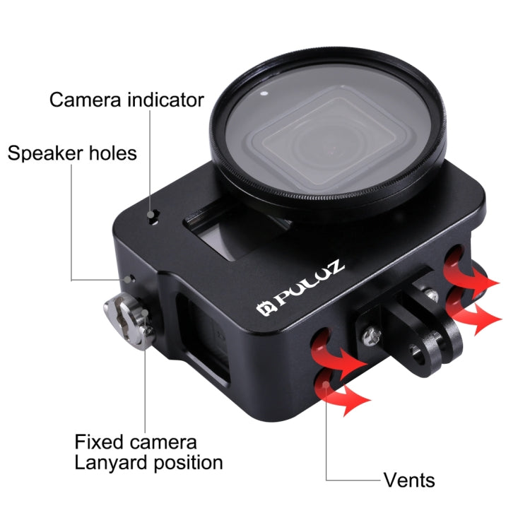PULUZ Housing Shell CNC Aluminum Alloy Protective Cage with 52mm UV Lens for GoPro HERO(2018) /7 Black /6 /5, For HERO6 /5 No Frame US Stock, For HERO6 /5 No Frame AE Stock, For HERO6 /5 No Frame UK Stock