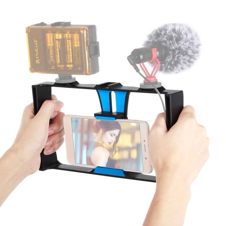 PULUZ Vlogging Live Broadcast Smartphone Video Rig Filmmaking Recording Handle Stabilizer Bracket for iPhone, Galaxy, Huawei, Xiaomi, HTC, LG, Google, and Other Smartphones, Vlogging Rig(UAE)