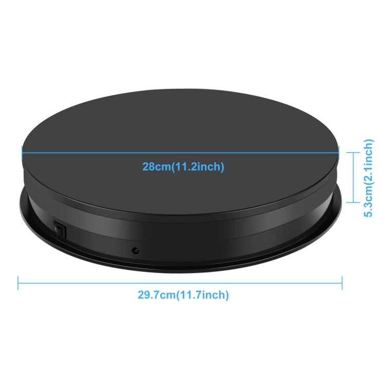 PULUZ 30cm Adjusting Speed Rotating Turntable Display Stand, Load 10-15kg, US Plug