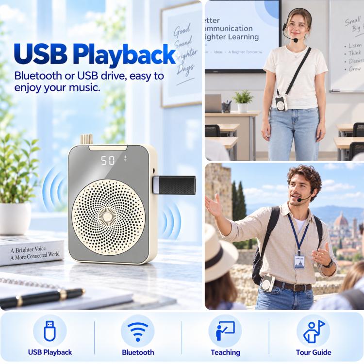 PULUZ Portable Wireless Teaching Microphone Voice Amplifier