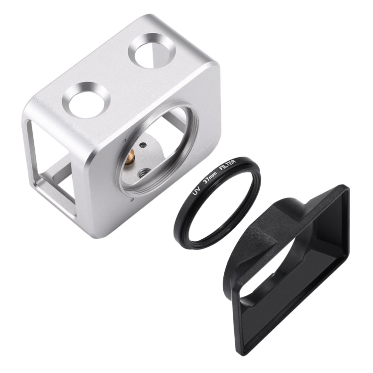 PULUZ for Sony RX0 Aluminum Alloy Protective Cage + 37mm UV Filter Lens + Lens Sunshade with Screws and Screwdrivers, Cage Black(US)