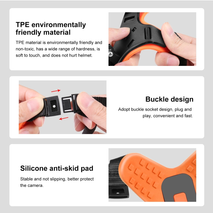 PULUZ Motorcycle Helmet Chin Strap Belt Mount for GoPro, Insta360, DJI and Other Action Cameras
