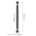 PULUZ 11 inch 28cm Length 20.8mm Diameter Dual Balls Carbon Fiber Floating Arm, Ball Diameter: 25mm, 11 inch Red, 11 inch Blue