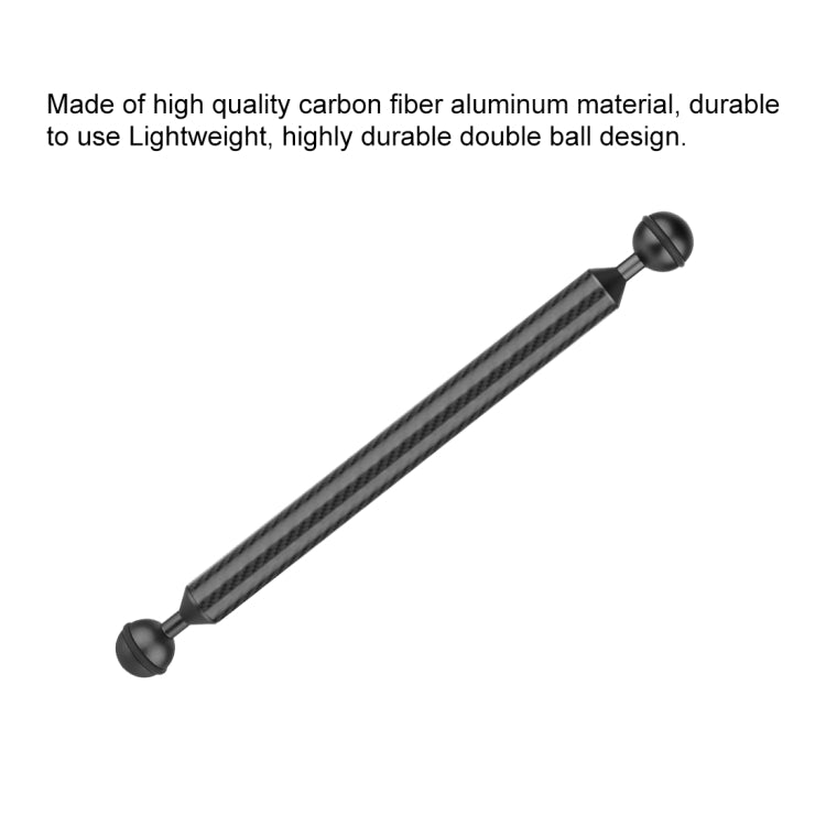 PULUZ 11 inch 28cm Length 20.8mm Diameter Dual Balls Carbon Fiber Floating Arm, Ball Diameter: 25mm, 11 inch Red, 11 inch Blue