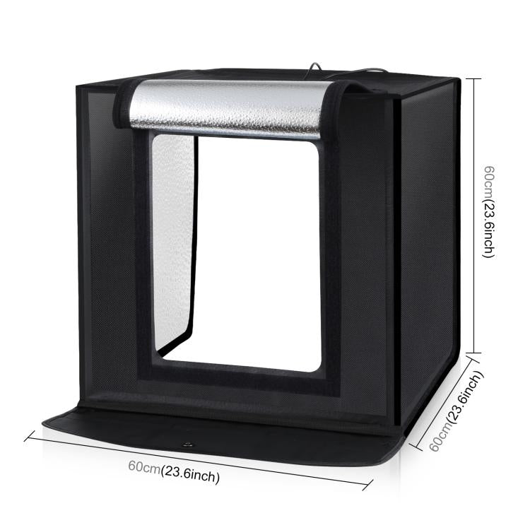 PULUZ Photo Studio Light Box Portable 60 x 60 x 60 cm Light Tent LED 5500K White Light Dimmable Mini 36W Photography Studio Tent Kit with 6 Removable Backdrops (Black Orange White Green Blue Red)