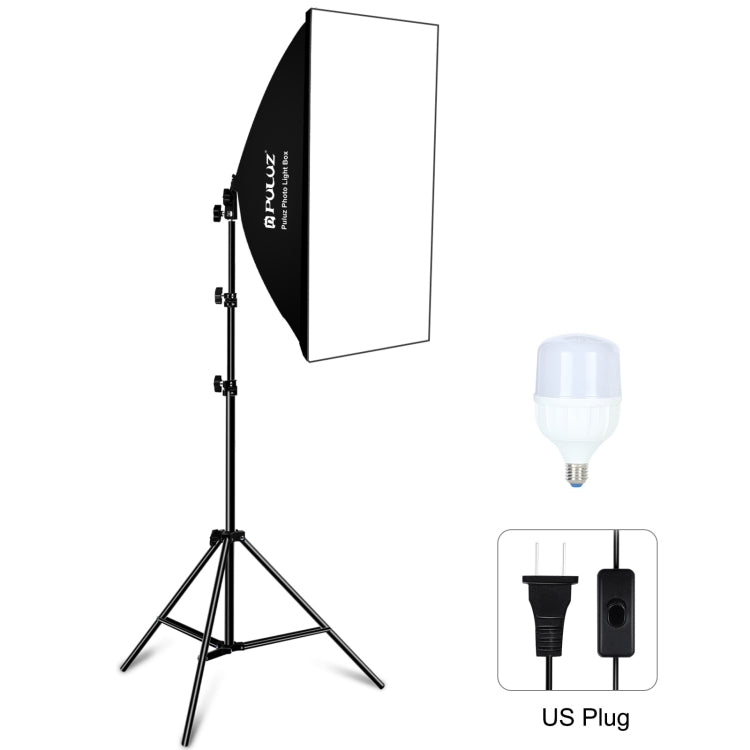PULUZ 50x70cm Studio Softbox + 2m Tripod Mount + Single 220V E27 30W 5700K White Light LED Bulb Photography Kit, Single Bulb EU Plug (RU) — view 10