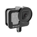 PULUZ for GoPro HERO13 Black /12 Black /11 Black /10 Black /9 Black Thicken Housing Shell CNC Aluminum Alloy Protective Cage with Insurance Frame & 52mm UV Lens