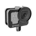 PULUZ for GoPro HERO13 Black /12 Black /11 Black /10 Black /9 Black Thicken Housing Shell CNC Aluminum Alloy Protective Cage with Insurance Frame & 52mm UV Lens