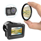 PULUZ for GoPro HERO13 Black /12 Black /11 Black /10 Black /9 Black Thicken Housing Shell CNC Aluminum Alloy Protective Cage with Insurance Frame & 52mm UV Lens