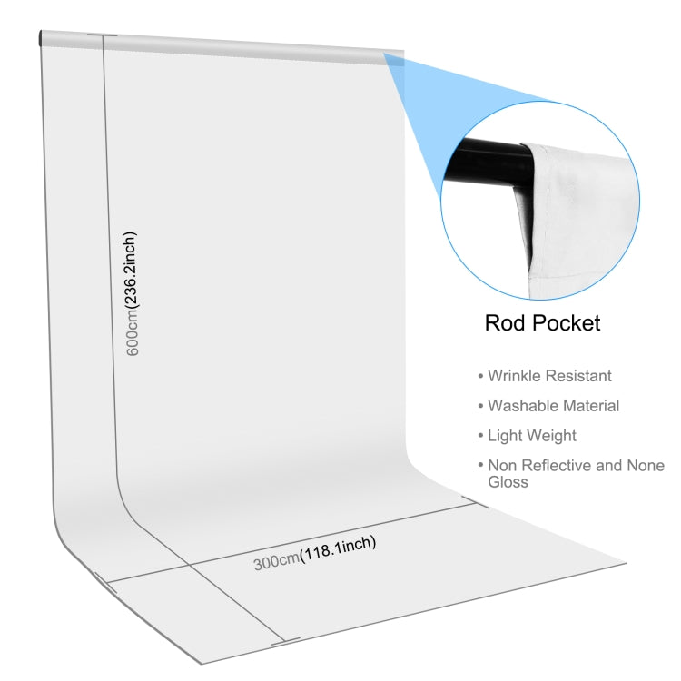 PULUZ 3m x 6m Photography Background Thickness Photo Studio Background Cloth Backdrop