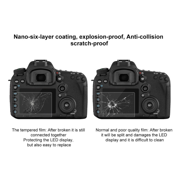 PULUZ 2.5D 9H Tempered Glass Film for Canon EOS 7D Mark II / 7D / N2 / PSN / Nikon V1 / P520 / S9400 / S680 / COOLPIX S6500 / S5200 / Samsung WB35F / OLYMPUS VG170 / 1DIV / Fuji S205 / Casio ZR70 / FC500S