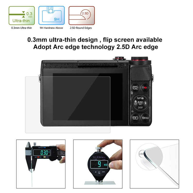 PULUZ 2.5D 9H Tempered Glass Film for Canon G7X, Compatible with Canon G3X / G9X / G5X / G7XII / G9XII / G1X Mark III / M6 / M100 / M50 / EOS RP / M6 Mark II