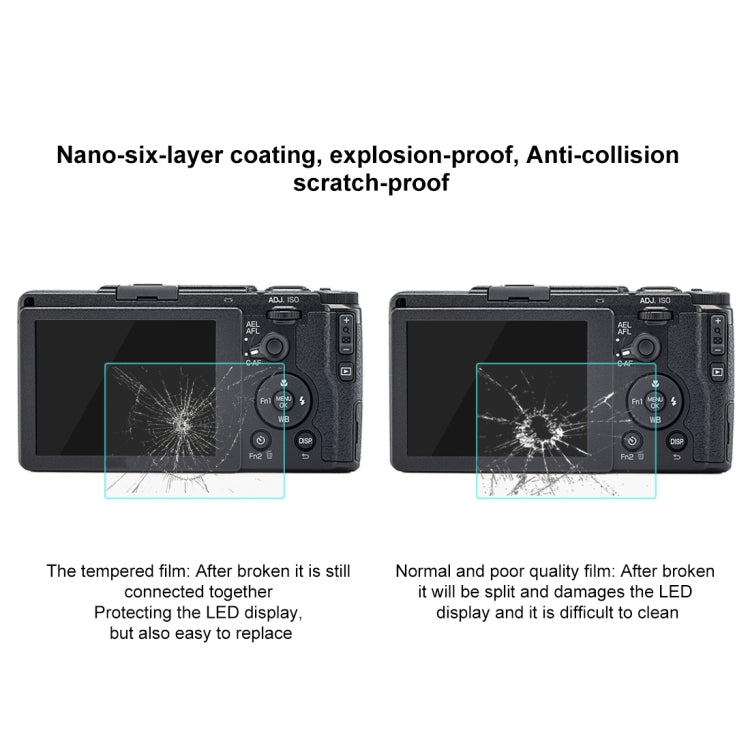 PULUZ 2.5D 9H Tempered Glass Film for Ricoh GR II / GR, Compatible with Casio ZS29 / ZS28 / ZS27 / Z550, Panasonic SZ10, Sony A58 / 55 / DSC-WX60 / DSC-W730, Canon IXY210 / A3300 / SX70 / S90 / G1X