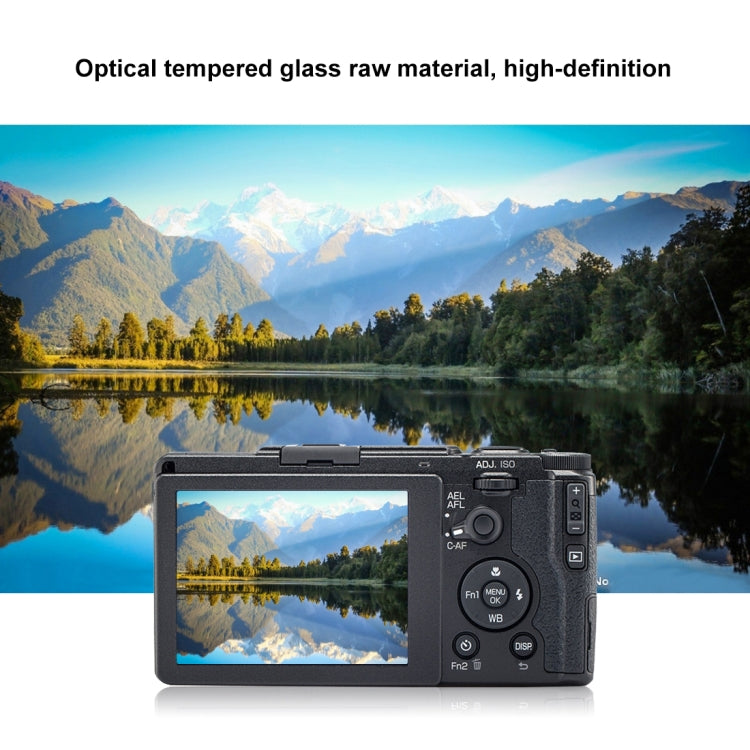 PULUZ 2.5D 9H Tempered Glass Film for Ricoh GR II / GR, Compatible with Casio ZS29 / ZS28 / ZS27 / Z550, Panasonic SZ10, Sony A58 / 55 / DSC-WX60 / DSC-W730, Canon IXY210 / A3300 / SX70 / S90 / G1X