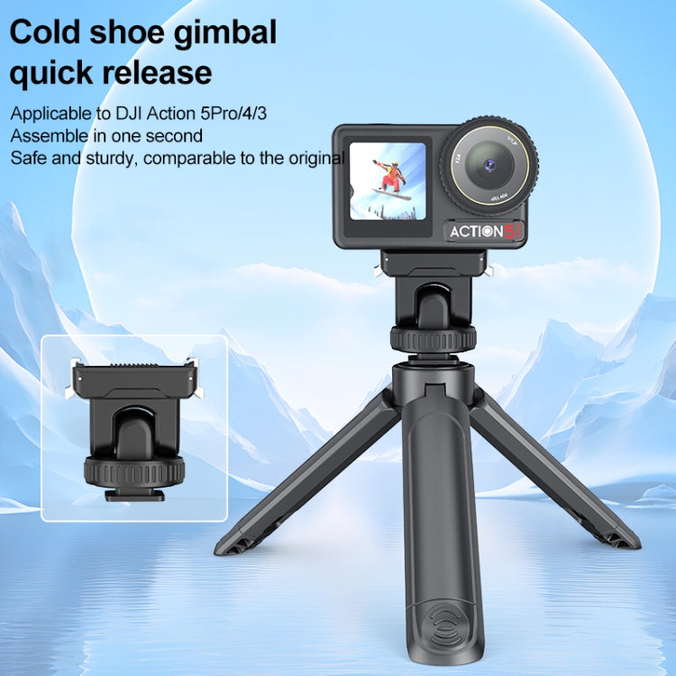 PULUZ Cold Shoe Gimbal Quick Release Base Adapter, For DJI Osmo Action 5 Pro / 4 / 3