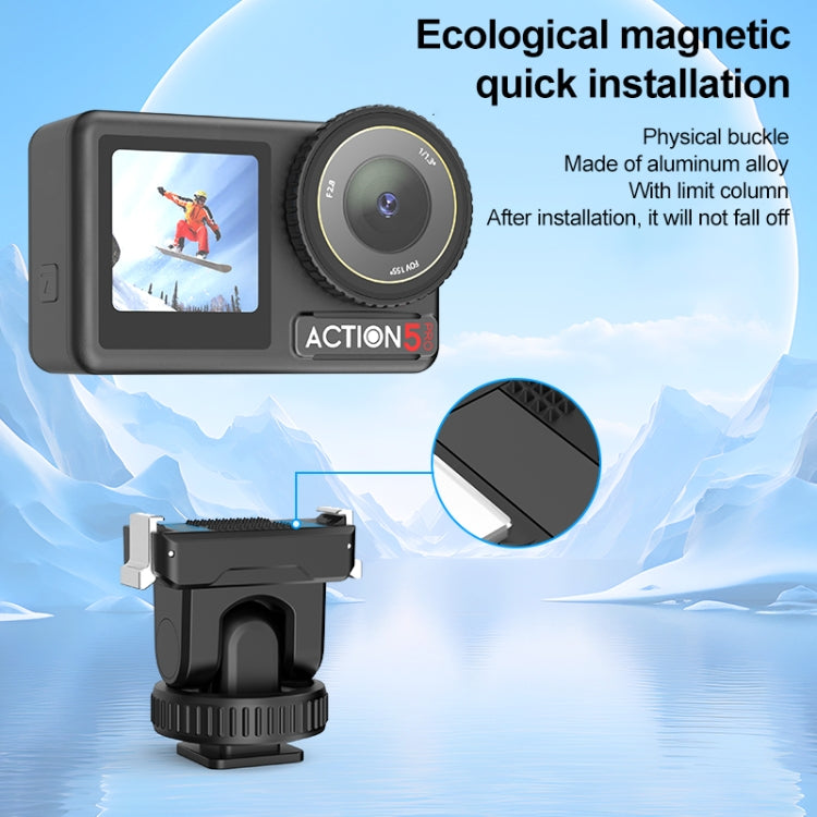PULUZ Cold Shoe Gimbal Quick Release Base Adapter, For DJI Osmo Action 5 Pro / 4 / 3