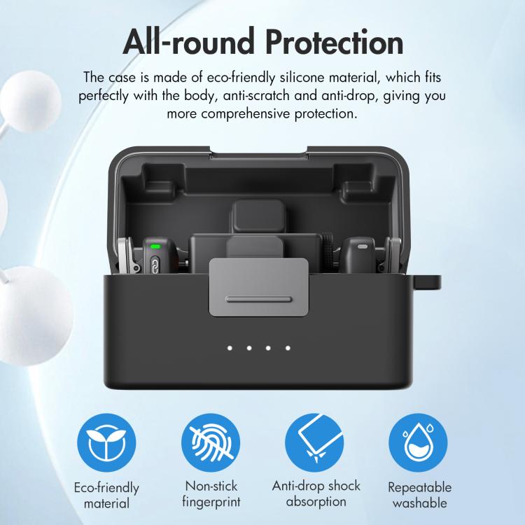 PULUZ Charging Case Silicone Scratch-proof Protective Cover, For DJI Mic Mini — For DJI Mic Mini