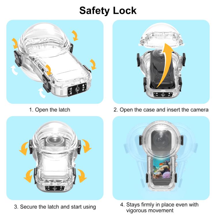 For Insta360 X5 PULUZ Quick Release 60m Waterproof Sealed Diving Case