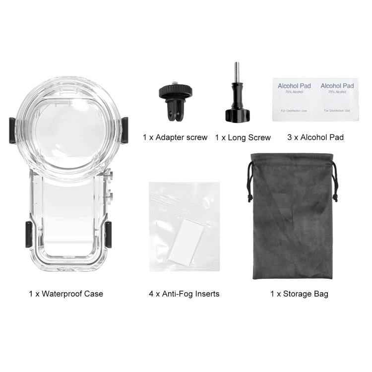 For Insta360 X5 PULUZ Quick Release 60m Waterproof Sealed Diving Case