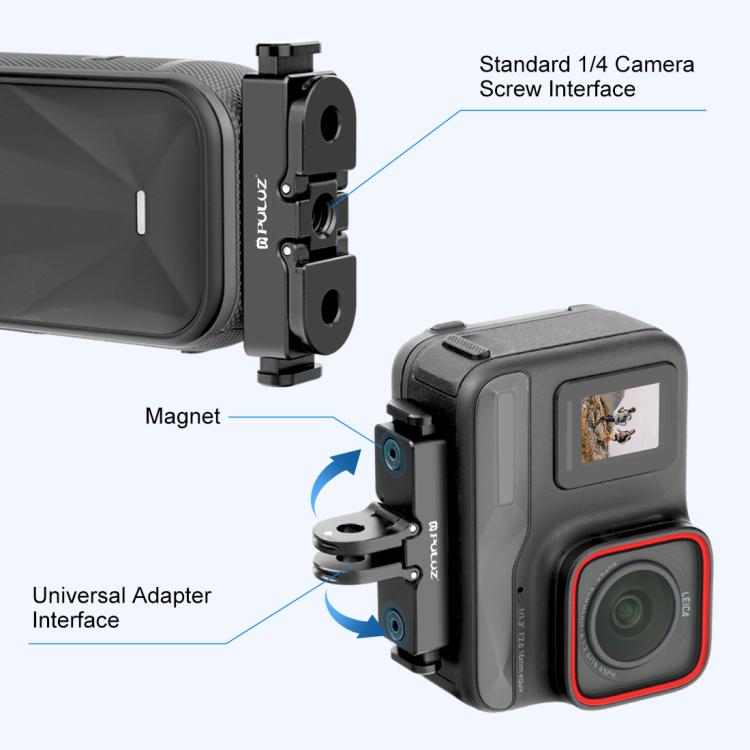 For Insta360 X5 / Ace Pro / Pro 2 PULUZ Aviation Aluminum Quick Release Base Adapter Bracket