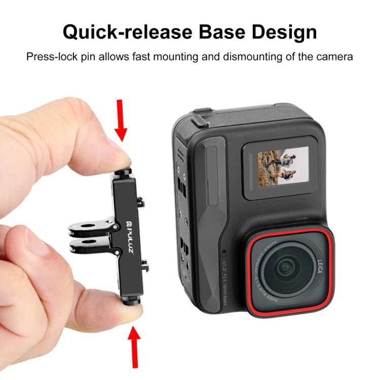 For Insta360 X5 / Ace Pro / Pro 2 PULUZ Aviation Aluminum Quick Release Base Adapter Bracket