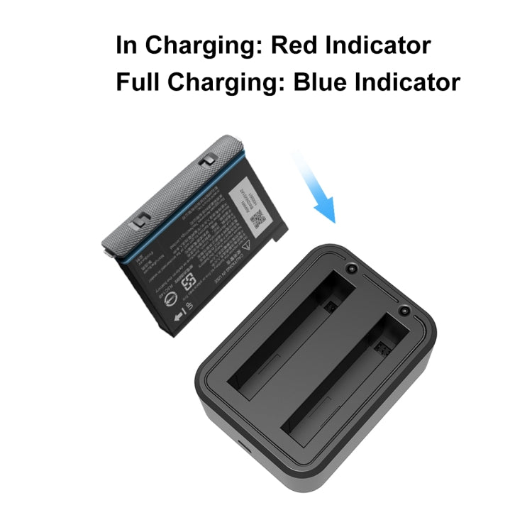 For Insta360 X3 PULUZ USB Dual Batteries Charger with Indicator Light
