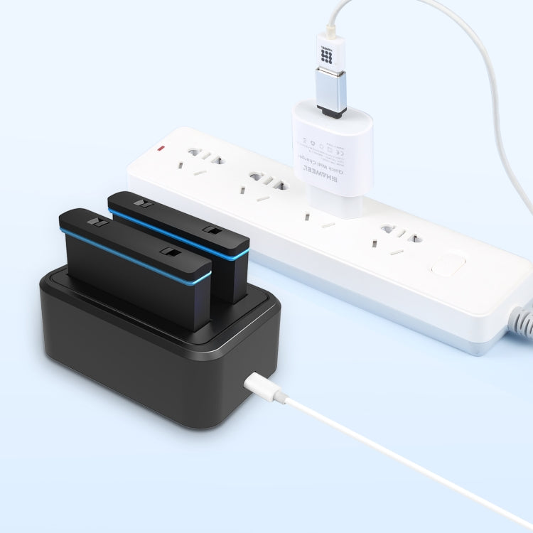 For Insta360 X3 PULUZ USB Dual Batteries Charger with Indicator Light