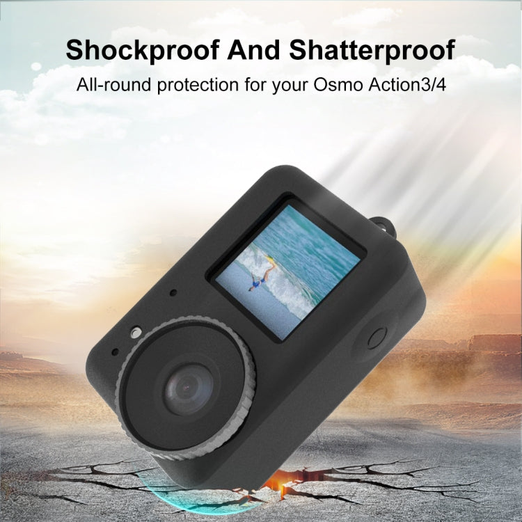 PULUZ Silicone Protective Case with Lens Cap, For DJI Osmo Action 4 / 3