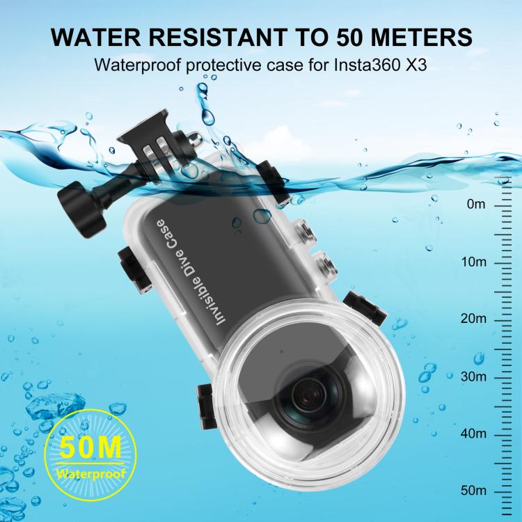 PULUZ 50m Waterproof Sealed Diving Case, For Insta360 X4