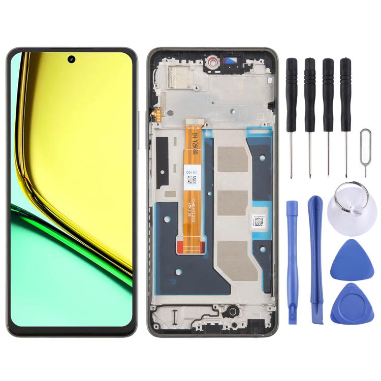 RMX3890 OEM LCD Screen Digitizer Full Assembly with Frame, For Realme C67 4G