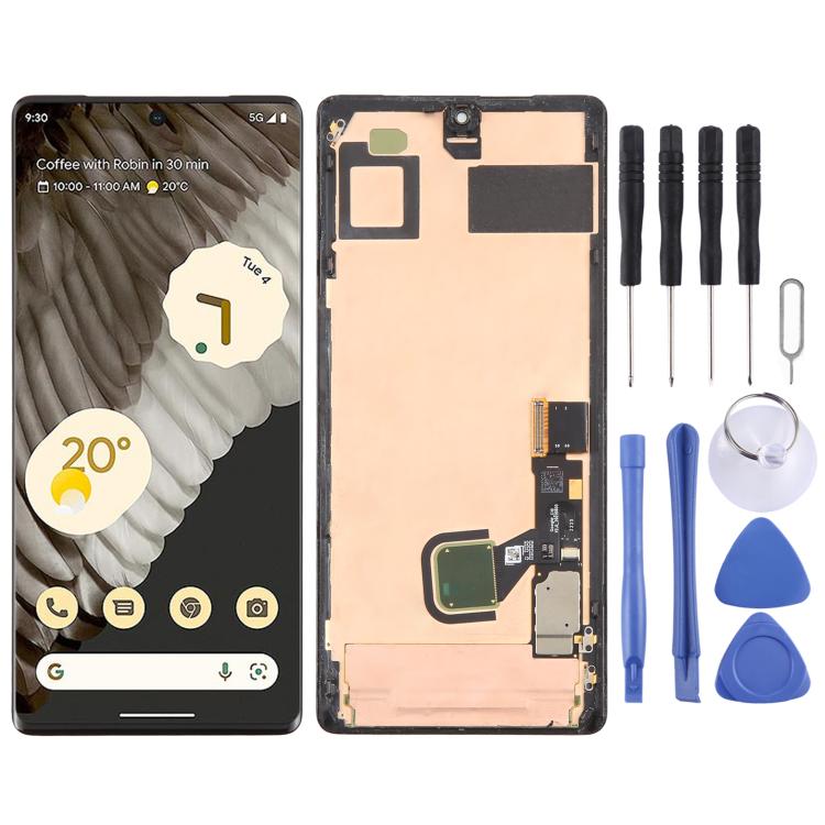 GP4BC GE2AE Original LCD Screen Digitizer Full Assembly with Frame, Including Fingerprint Flex Cable
