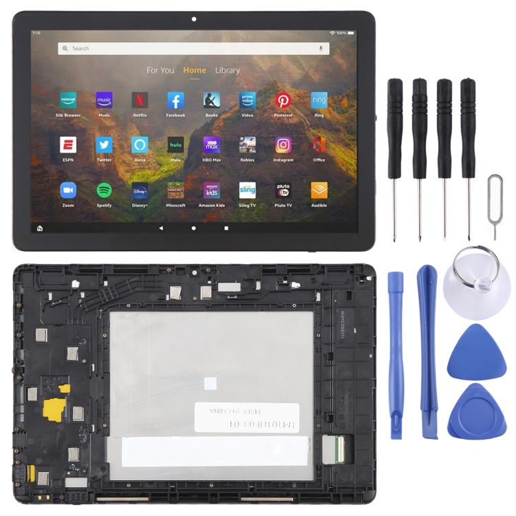 LCD Screen Digitizer Full Assembly with Frame, For Amazon Kindle Fire HD 10 2023