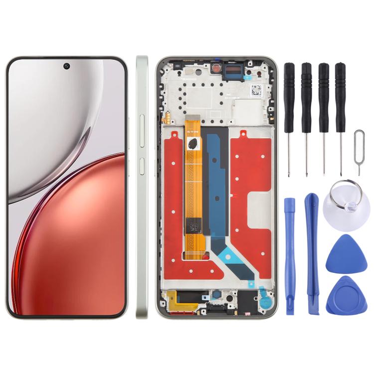 For Honor Magic8 Lite Original LCD Screen Digitizer Full Assembly with Frame, For Honor Magic8 Lite(Original) — Silver