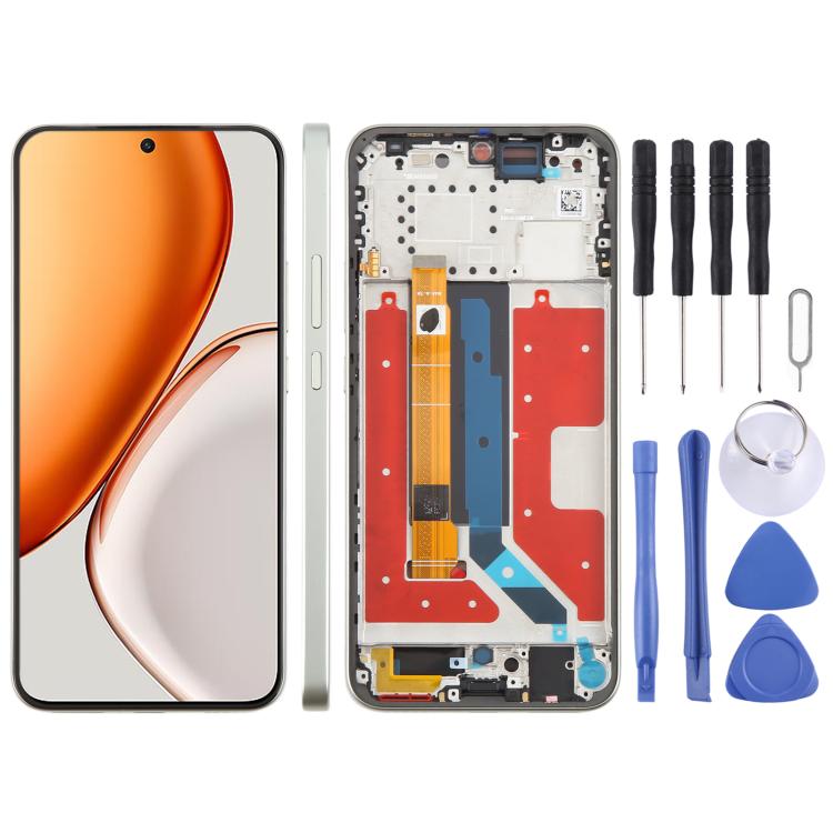 For Honor X9d Original LCD Screen Digitizer Full Assembly with Frame, For Honor X9d(Original) — Silver