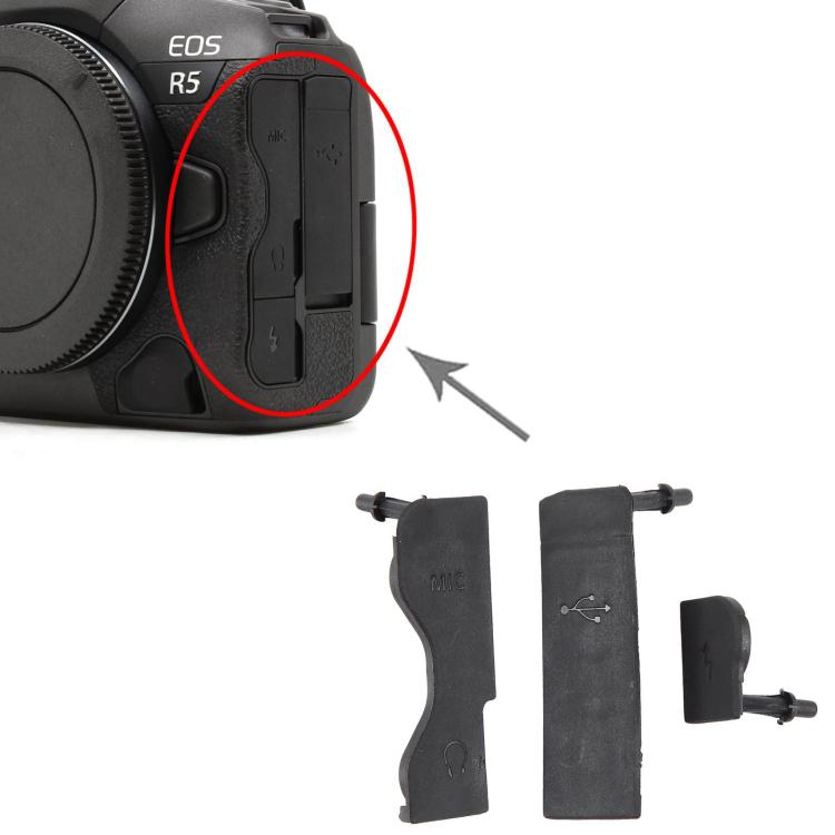 3 in 1 USB Cover Cap, For Canon EOS R5