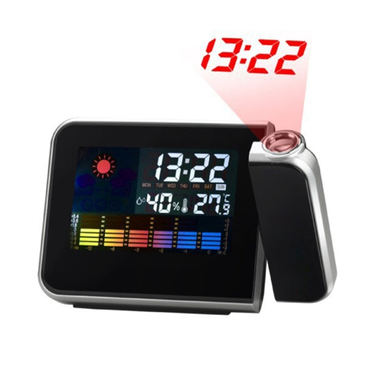 Multifunctional Digital Color LCD Display LED Projection Alarm Clock with Weather Station / Temperature / Humidity / Calendar