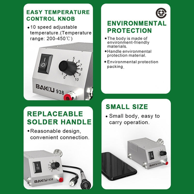 BAKU BK-938 Powerful Mini Anti-static Soldering Station Welder Machine, EU Plug