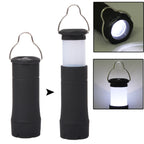 Telescopic LED Flashlight with Clip — Black