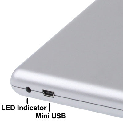 USB 2.0 Slim Aluminum Alloy Portable Slot-in External DVD-RW Drive, Plug and Play