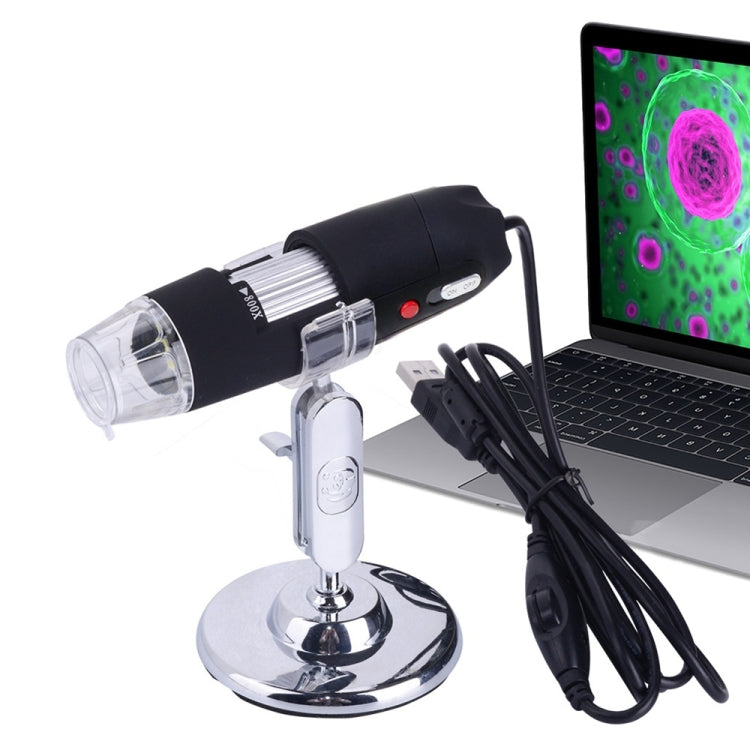 2.0 Mega Pixels 800X USB Digital Microscope with 8 LED White Light / Holder