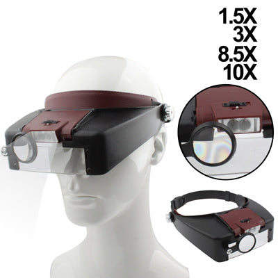 Headband Style 1.5X / 3X / 8.5X / 10X Magnifier with 2 LED Lights