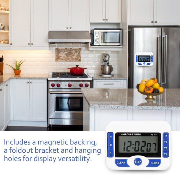 PS-360 4 Groups Alarm Timer Digital Kitchen Countdown Clock