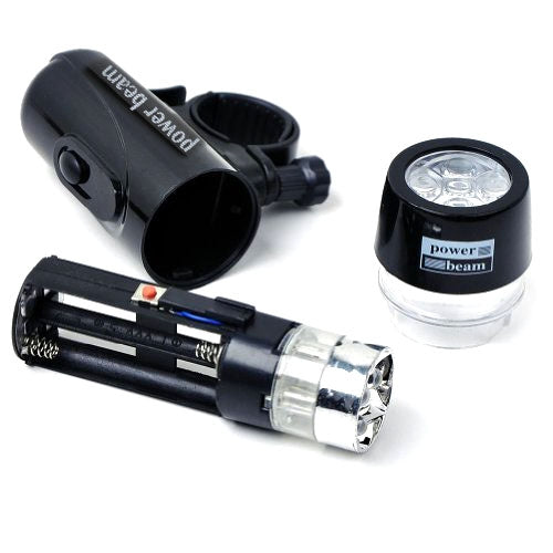 5 LED Water Resistant Bike Bicycle Head Light+ Rear Safety Flashlight