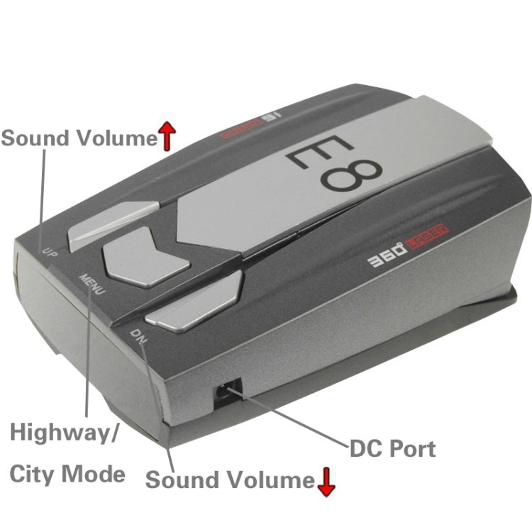 E8 360 Degrees Full-Band Scanning Car Speed Testing System Radar Laser Detector