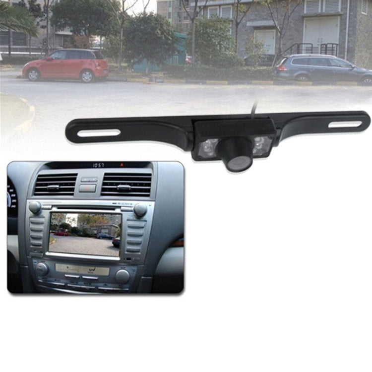 6 LED IR Infrared Waterproof Night Vision Wireless License Plate Frame Astern Backsight Rear View Camera, Support Installed in Car DVD Navigator or Car Monitor, Wide Viewing Angle: 140 degree