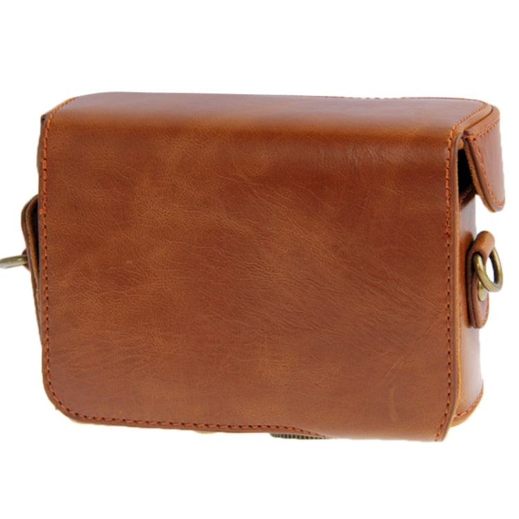 Leather Camera Case Bag for Sony HX50 — Coffee