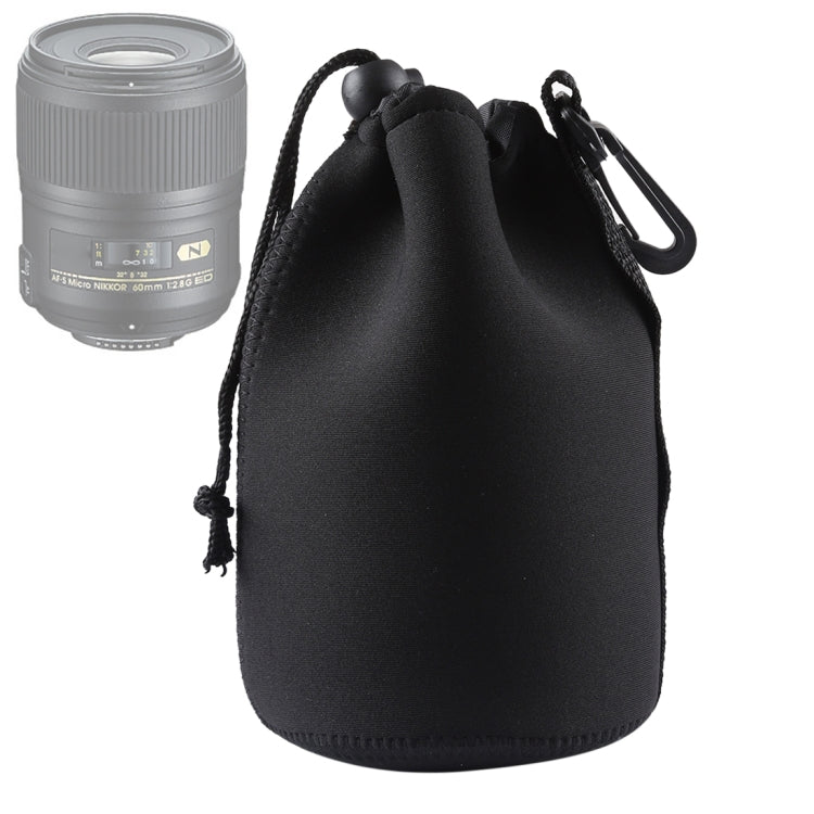 Neoprene SLR Camera Lens Carrying Bag Pouch Bag with Carabiner, Size: 10x18cm
