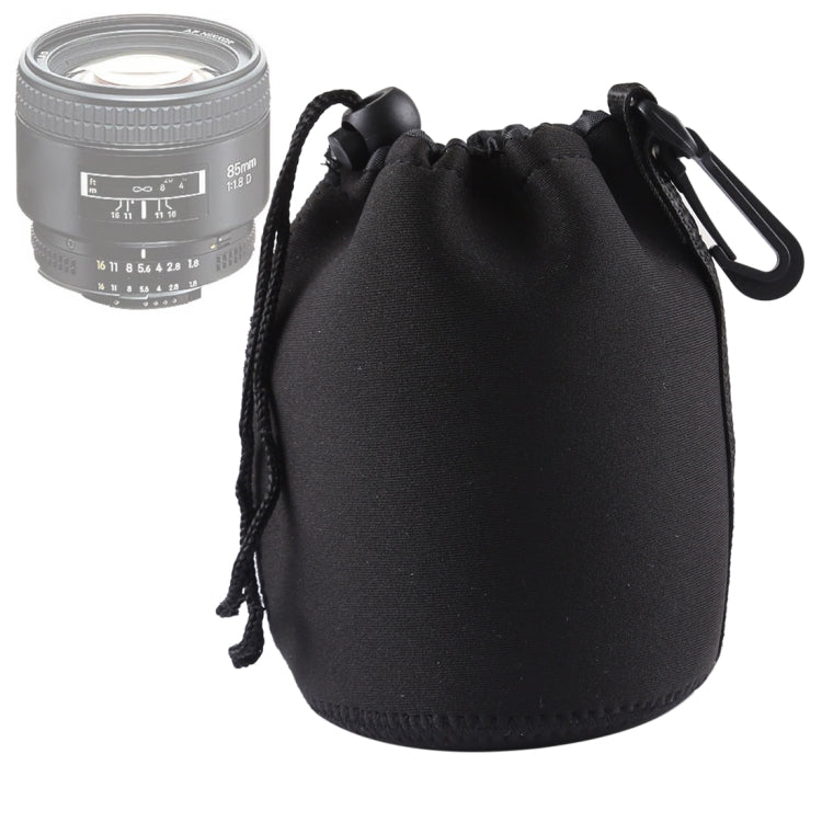 Neoprene SLR Camera Lens Carrying Bag Pouch Bag with Carabiner, Size: 10x14cm