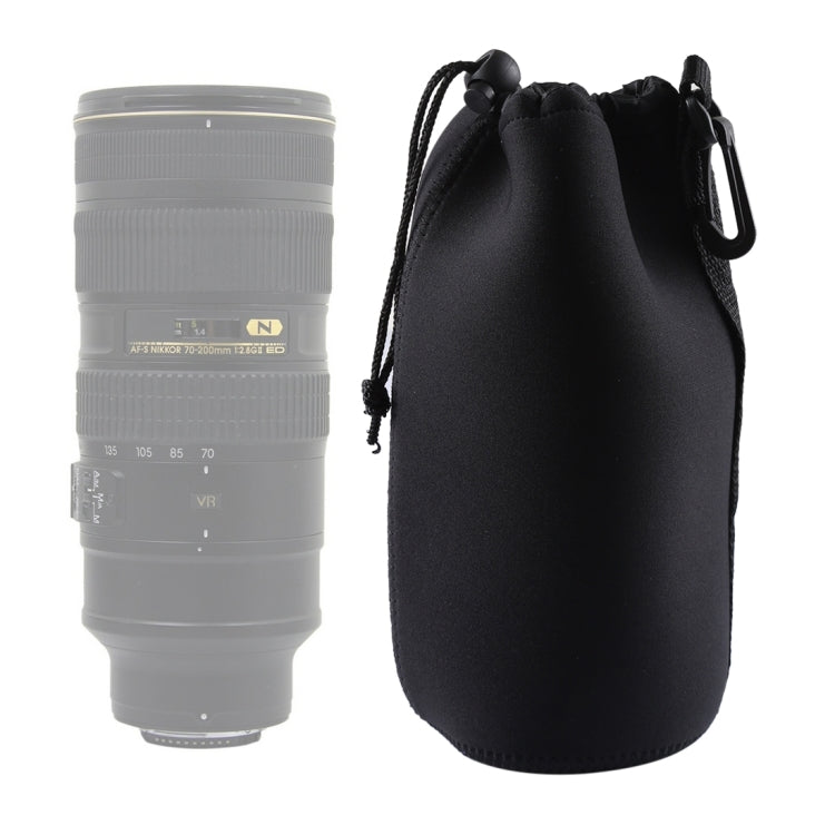 Neoprene SLR Camera Lens Carrying Bag Pouch Bag with Carabiner, Size: 10x22cm